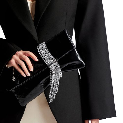 JIMMY CHOO Zandra silver-tone clutch bag