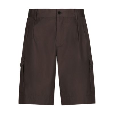 Dolce & Gabbana Straight-leg Cotton Cargo Shorts In Brown