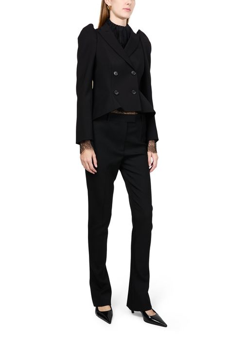 MCQUEEN Double breasted cropped jacket