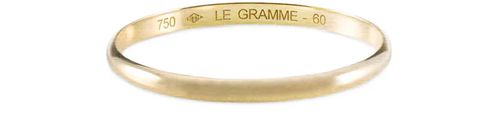 LE GRAMME 1g Brushed yellow gold d-shape ring