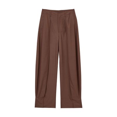 Lemaire Brown Curved Volume Tailored Trousers In Pink