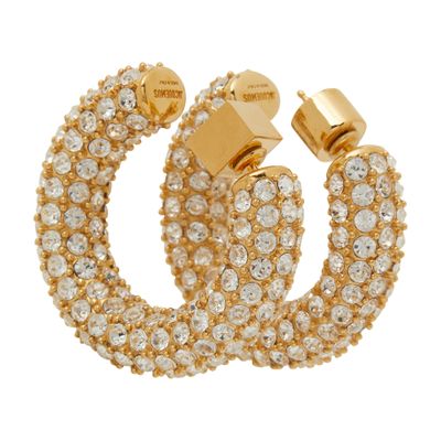 Jacquemus Rhinestone-embellished Chunky Hoops In Gold