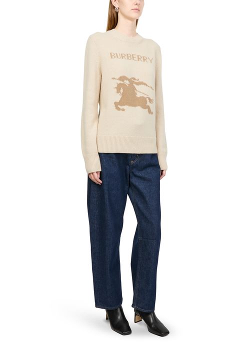 BURBERRY Round neck sweater with logo
