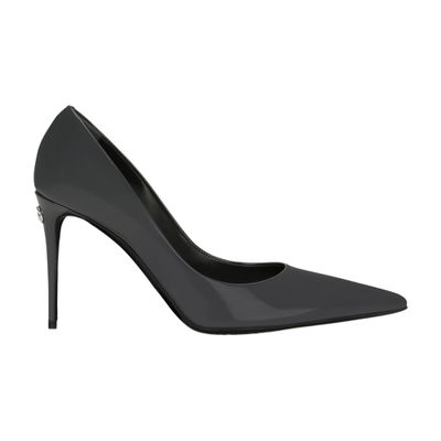 Dolce & Gabbana Shiny Leather Pumps In Grey