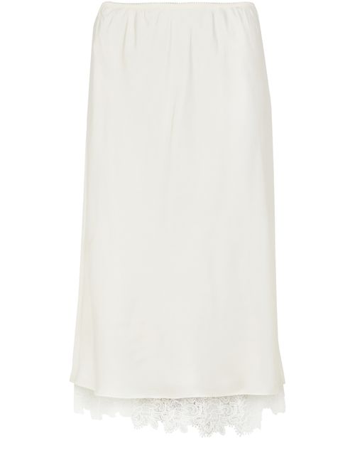 ROHE Lace-trimmed silk skirt