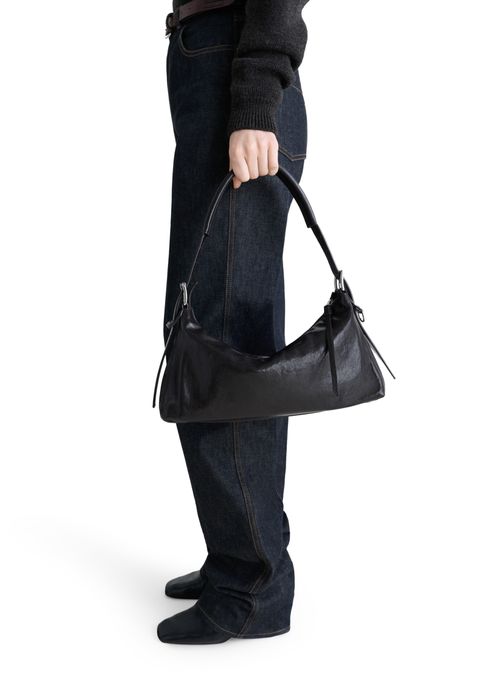 LEMAIRE Sac baguette en cuir avec sangle