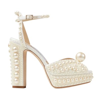 Shop Jimmy Choo Sacaria 120 Satin Sandals In White