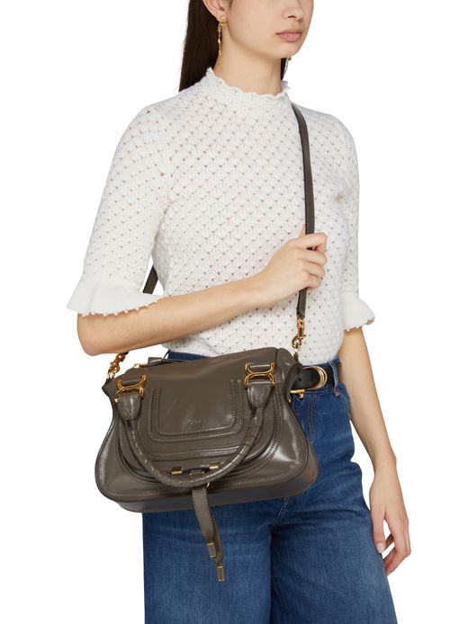 CHLOE Marcie hand-held/shoulder small glossy leather bag