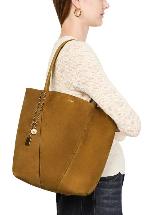 CHLOE Chloe Spin suede leather tote bag