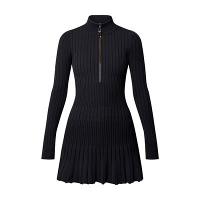 Louis Vuitton Long-sleeved Rib-knit Dress In Black