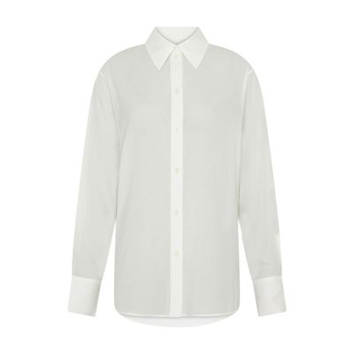 Totême Kimono-sleeve Cotton Shirt In White