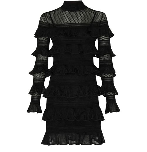 ZIMMERMANN Crush high neck frilled mini dress