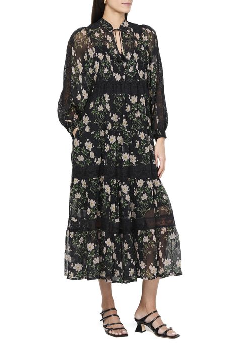 SEA NEW YORK Elizabeth print tiered maxi dress
