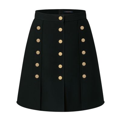 Louis Vuitton Button Trim Mini Skirt In Black