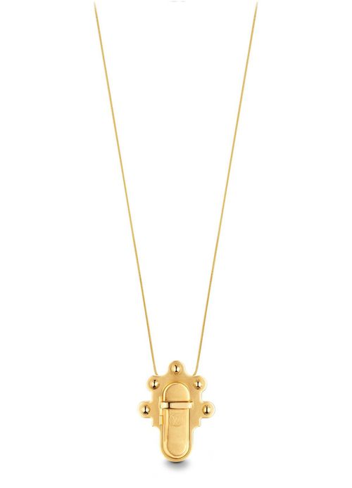 LOUIS VUITTON Trunk Lock Pendant Necklace and Brooch