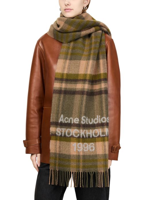 ACNE STUDIOS Check logo scarf