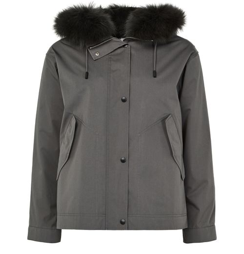 YVES SALOMON Parka courte en coton à capuche