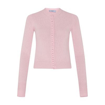 Prada Cashmere Cardigan In Pink