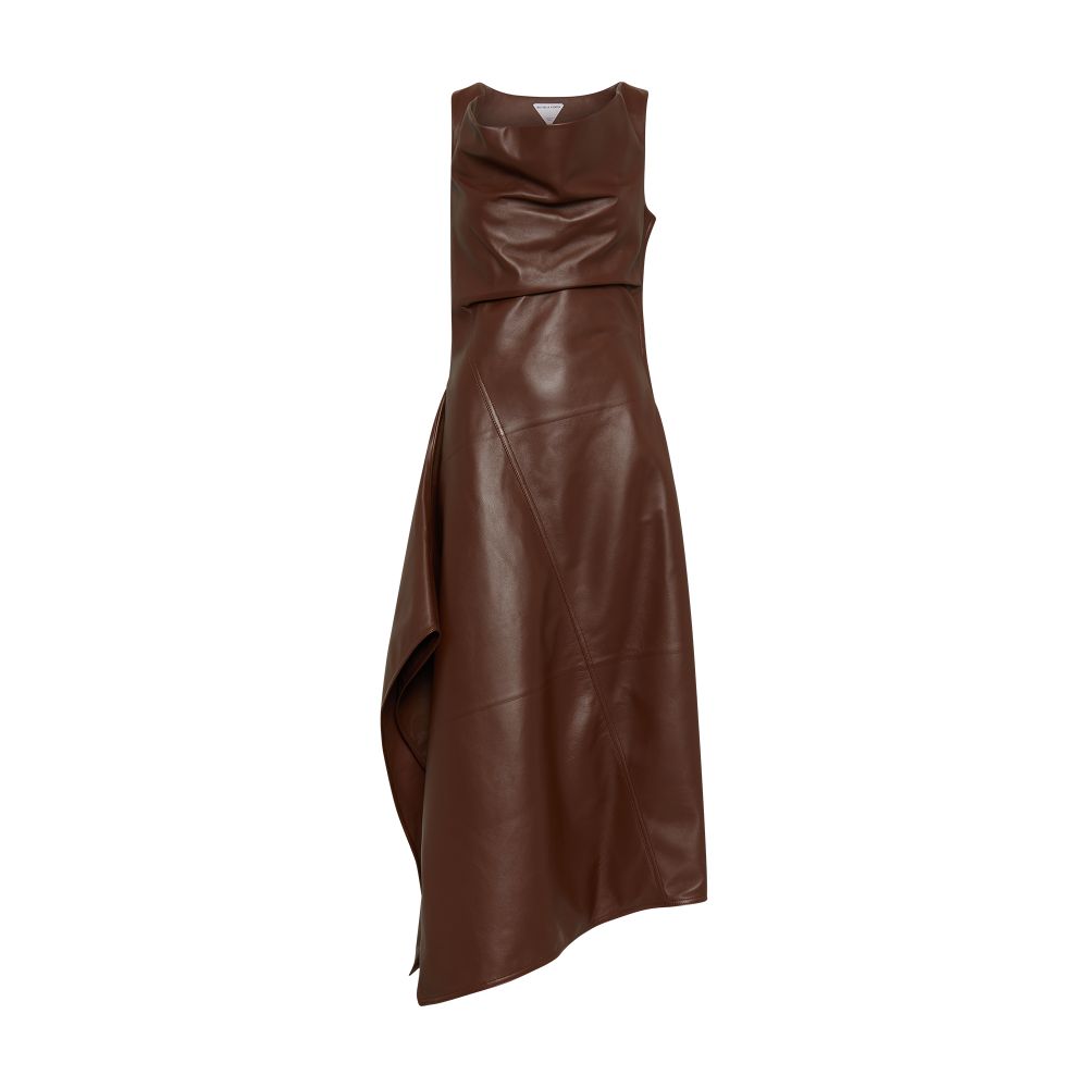 Asymmetric lamb leather dress thumbnail 4