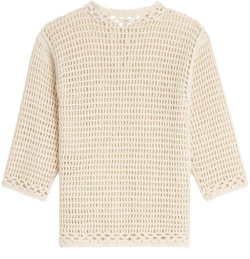 CELINE Crocheted wool baja tunic
