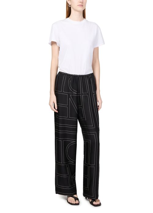 TOTEME Seide Pyjama-Hose Monogram