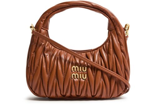 MIU MIU Wander quilted nappa leather hobo bag