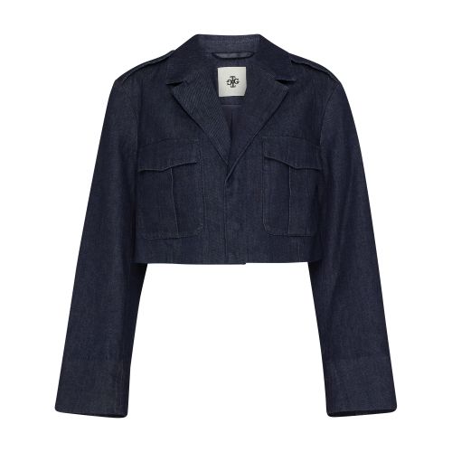 The Garment Eclipse Cropped Denim Jacket In Dark_denim