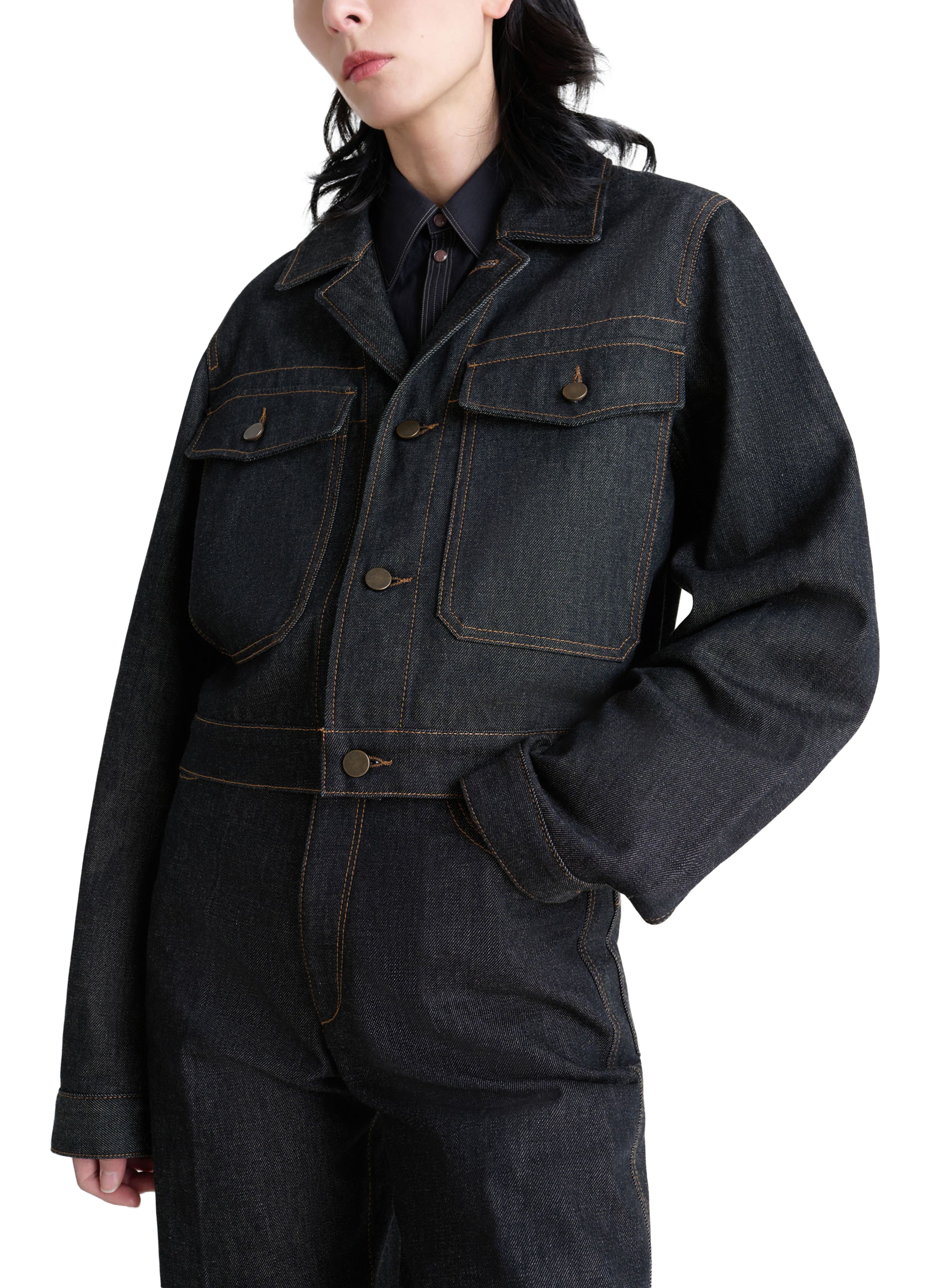 Cropped denim jacket thumbnail 6