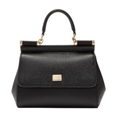 Dolce & Gabbana Small Dauphine Calfskin Sicily Bag In Black