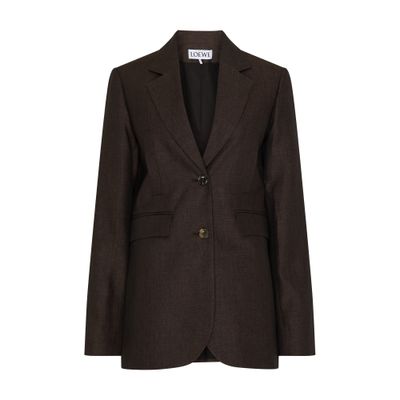 Loewe Tailored Jacket In Brown