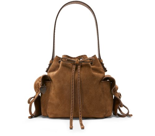ACNE STUDIOS Mini Multipocket suede bucket bag