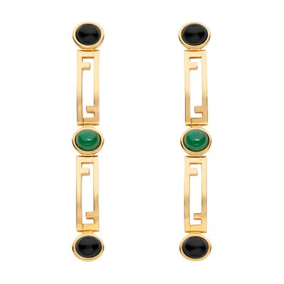 Fendi Stripes Earrings In Dore