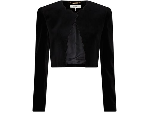 CHLOE Cropped suede jacket