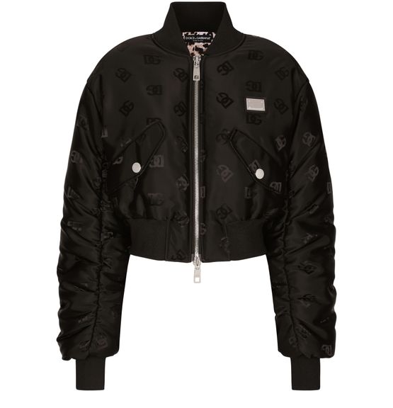 Veste bomber en Jacquard technique avec logo DG Femme DOLCE