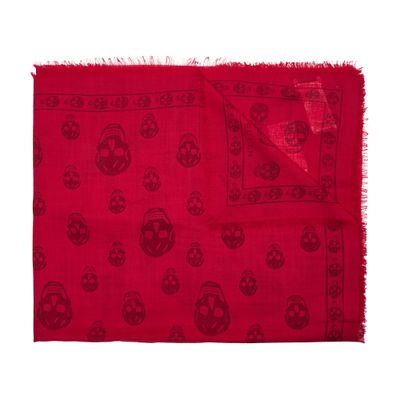 Alexander Mcqueen Skull Scarf In Red