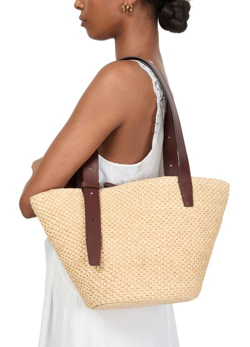 LIE STUDIO Bianca small raffia bag