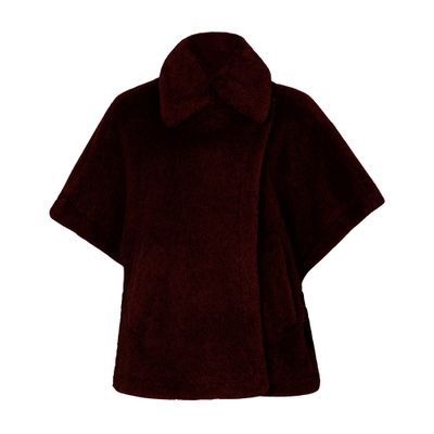 Max Mara Tebe Teddy Cape In Purple