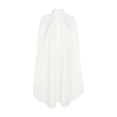 Bottega Veneta Compact Cotton Dress In Chalk