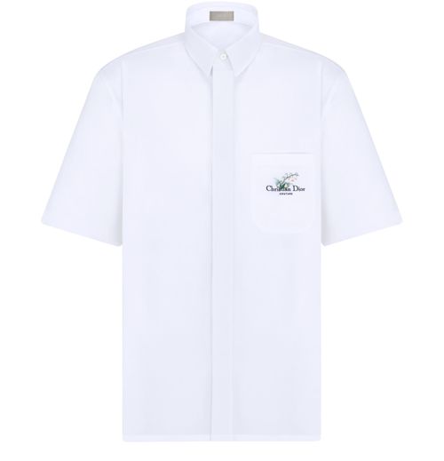 DIOR Short-Sleeved Shirt with Christian Dior Couture Lily of the Valley Embroidery
