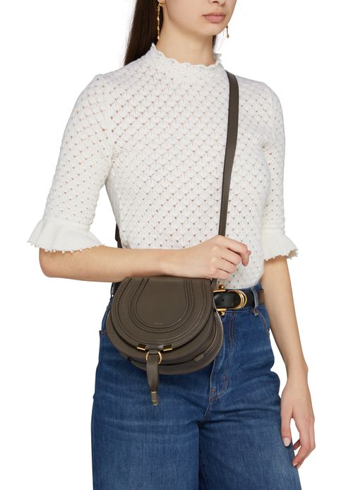 CHLOE Marcie small glossy leather shoulder bag
