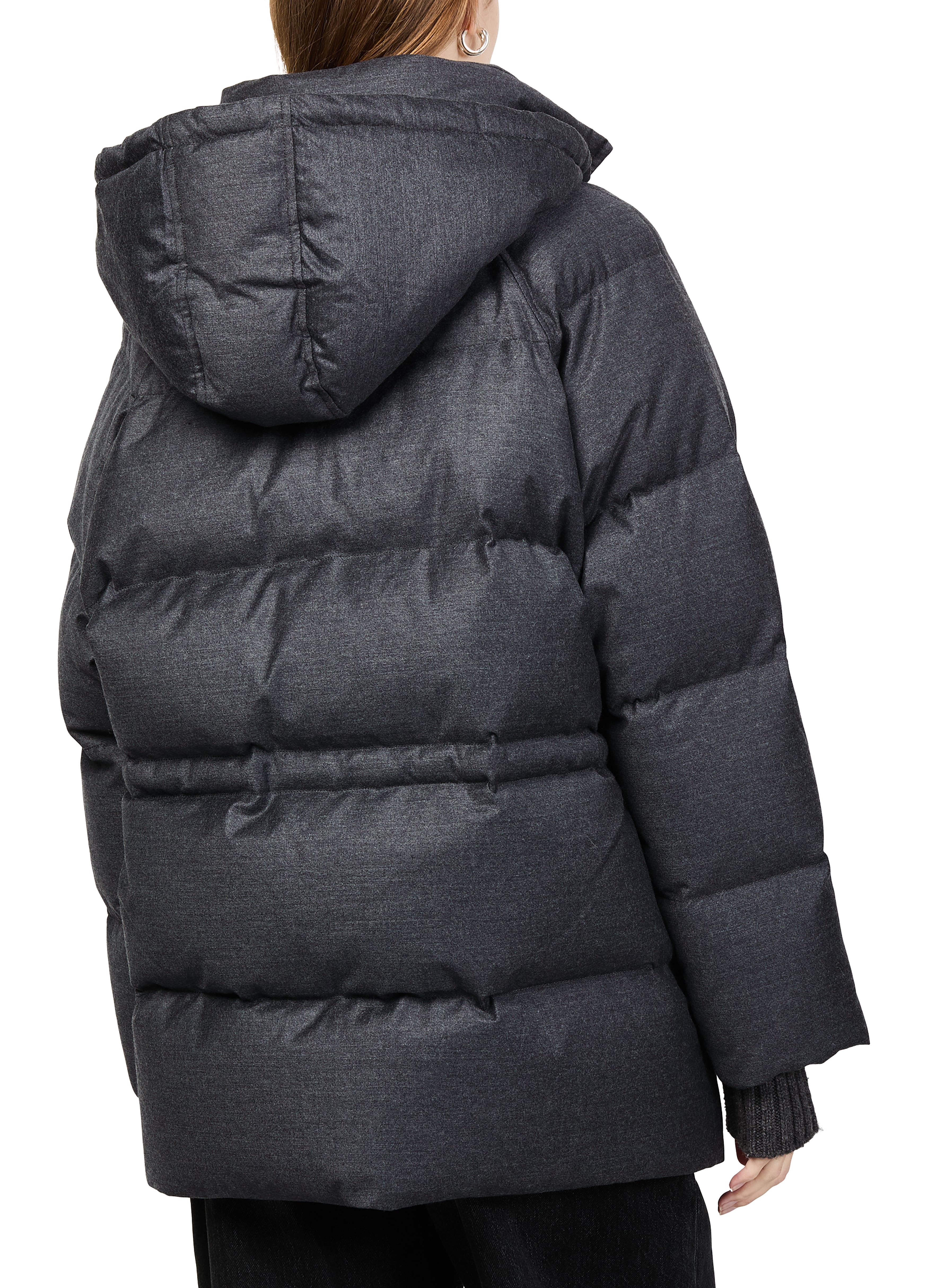 Puffer jacket with a fox fur collar thumbnail 6