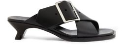 Heeled vegetal leather sandals