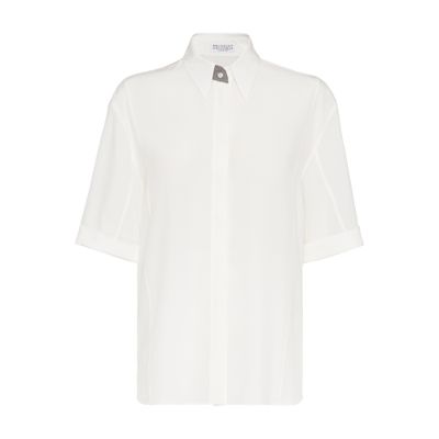 Brunello Cucinelli Precious Buttonhole Shirt In White
