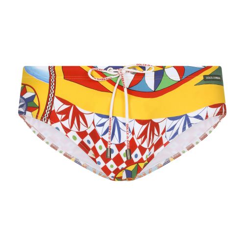 High Carretto Print Swim Briefs