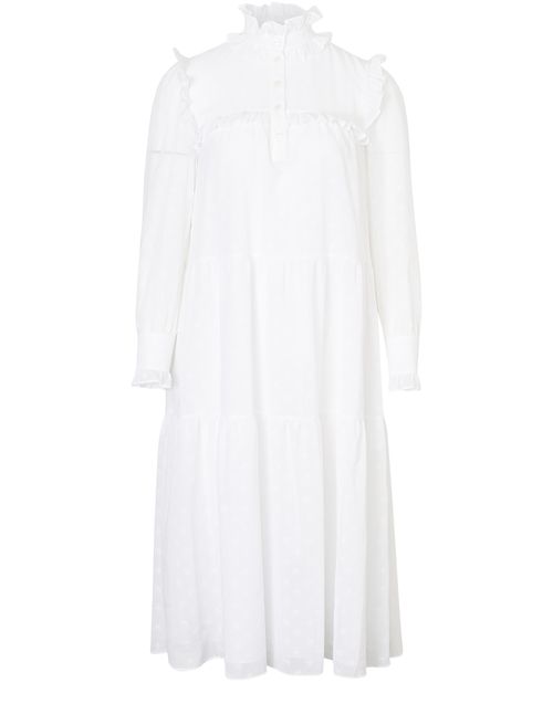 CELINE Kleid Mit Rüschen aus Baumwollschleier Mit Triomphe-Stickerei