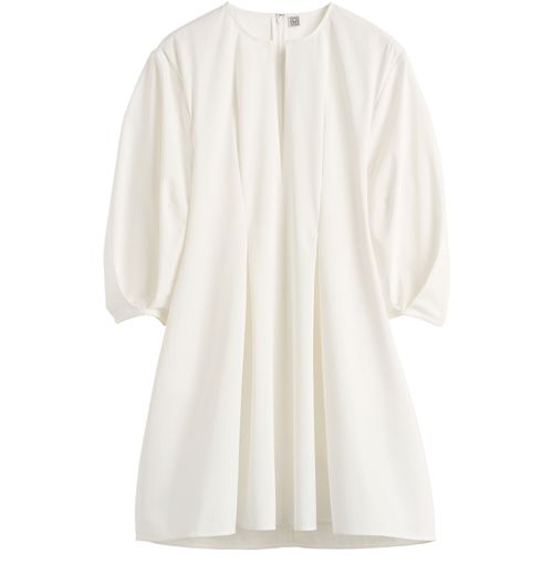 Toteme — Cotton dress with puff sleeves (White)