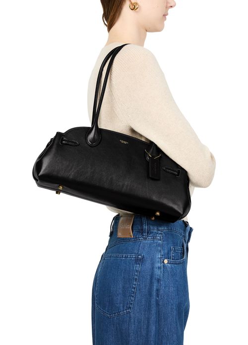 COACH Sac porté épaule en cuir glacé Empire Carryall 34