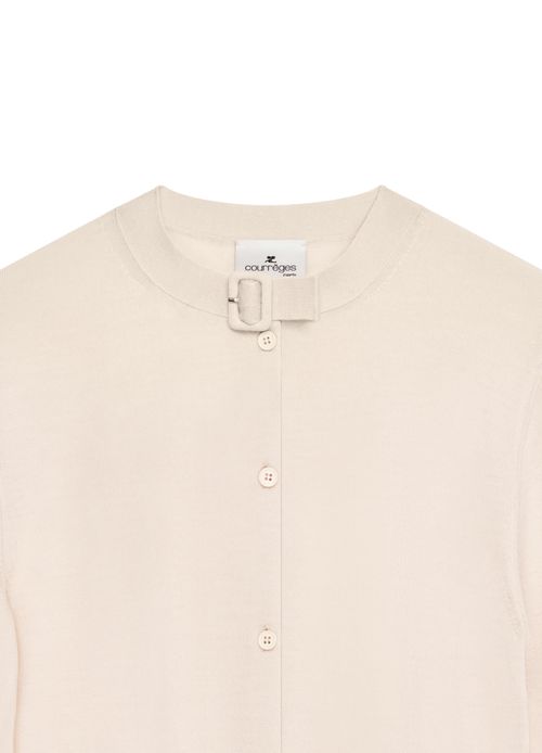 COURREGES Buckle merinos cardigan