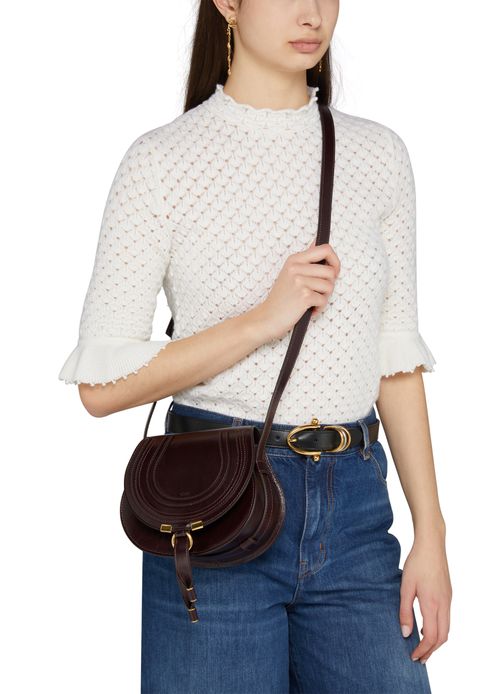 CHLOE Marcie small glossy leather shoulder bag
