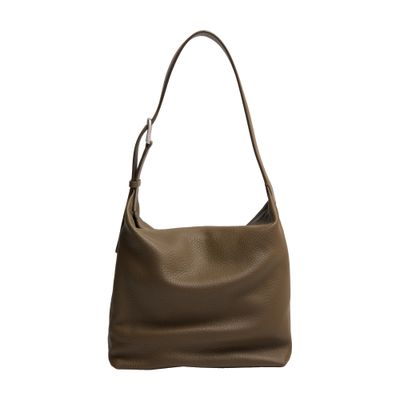 The Row Isa Leather Shoulder Bag In Green